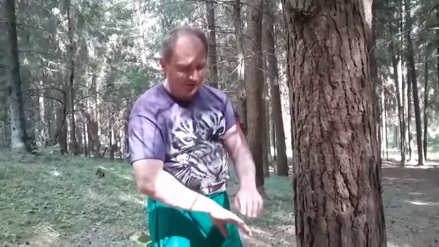 Отработка ударов на дереве от суперчеловека