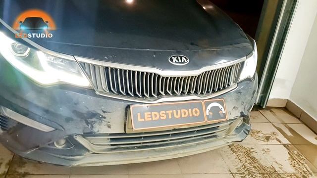 KIA Optima галоген фары замена на лэд оптику