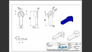 FreeCAD22 KH023 Рычажная рукоятка Создать эскиз Цилиндр Преобразовать в полое тело Булева операция