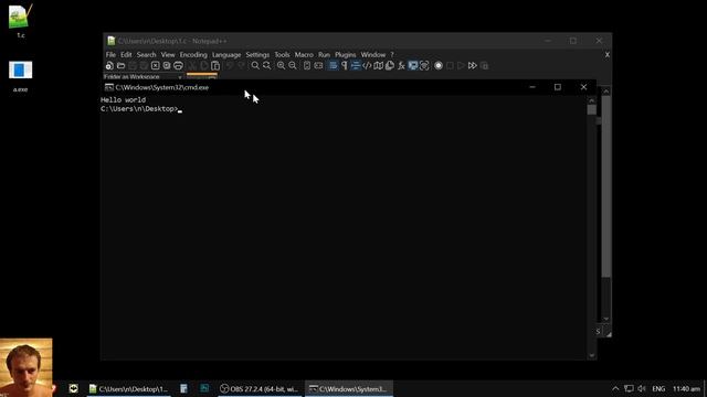 C language: compile in Notepad++ NO PLUGINS REQUIRED