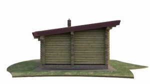 Необычная баня из бревна D-18