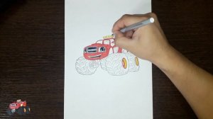 Раскраска Вспыш и чудо машинки / Coloring Blaze and the monster machines / Как раскрасить Вспыша