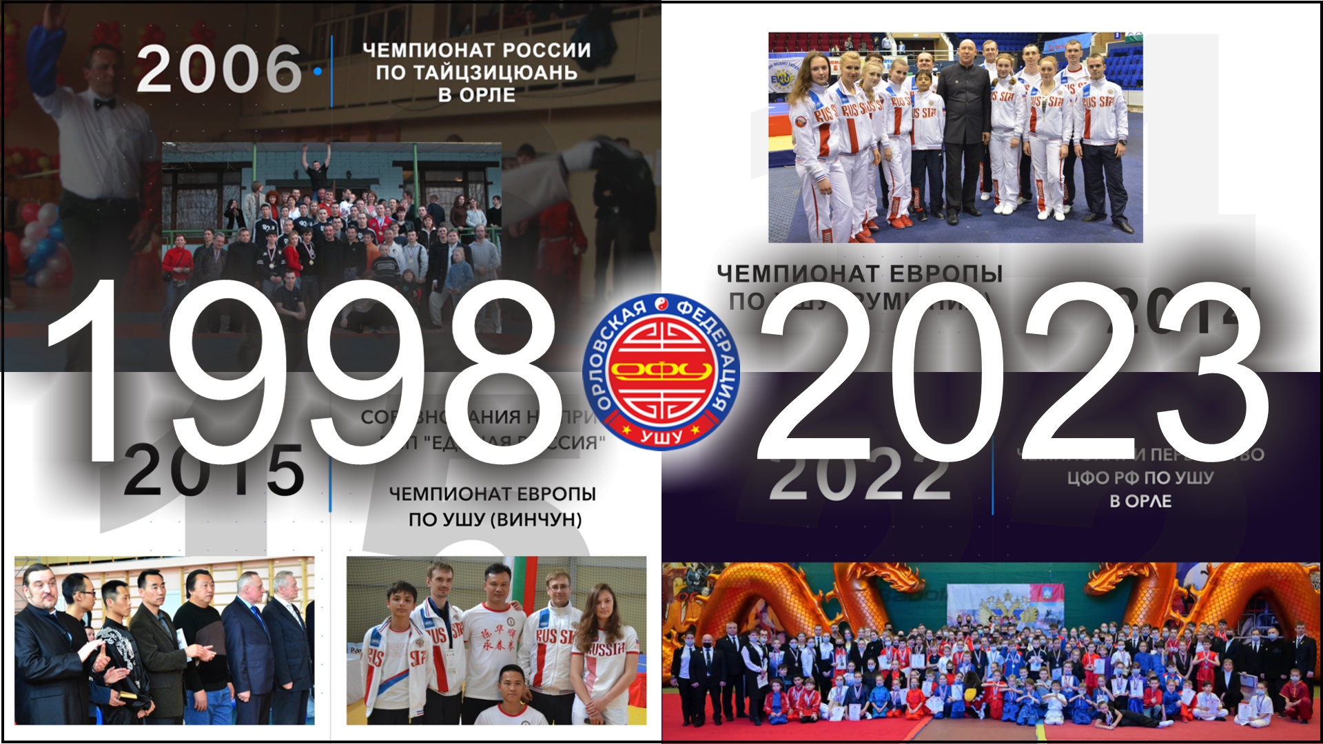 Временная линия - путь развития Орловской Федерации Ушу 1998-2023