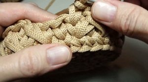 Корзинка из полиэфирного шнура. Красивый узор крючком. Basket crochet.