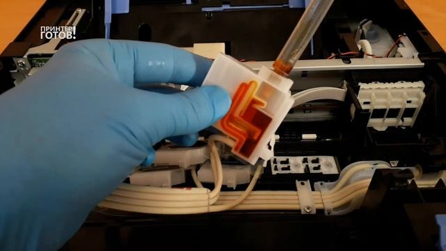 Принтер Epson L3100 полосит. Как удалить воздух из демпфера и СНПЧ. смотреть онлайн