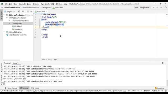 Django project on Machine learning|Diabetes Prediction System |Part3| Starting with Django & PyChar