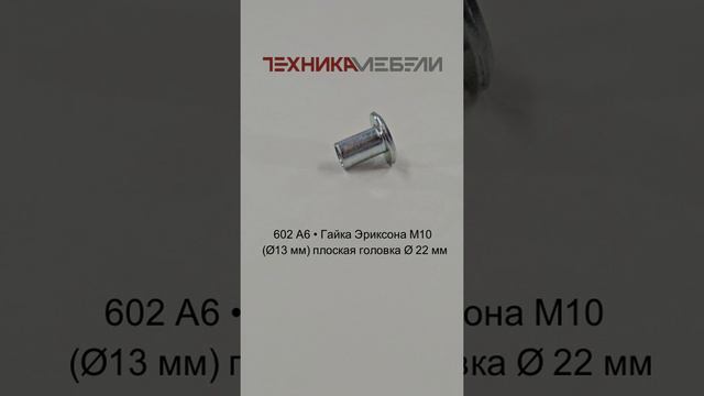 602 A6 • Гайка Эриксона М10 (Ø13 мм) плоская головка Ø 22 мм шорт