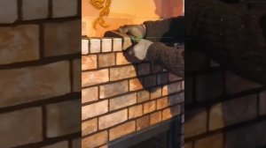 Кладка камина с облицовкой кирпичем