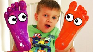 Learn Colors with Foot for Children, Toddlers, Babies Finger Family Song Nursery Rhymes Roma