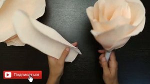 Ростовая роза из гофрированной бумаги / Пушистая роза/ DIY / Часть 1