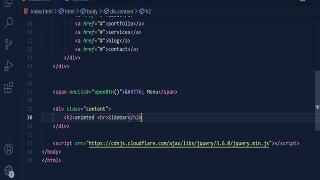 Animated Sidebar Navigation HTML CSS & JS