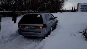 Mitsubishi Legnum EC1W 1.8 AT 4x4 in deep snow