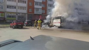 Пожар.Горит машина скорой помощи.Арзамас 30.04.2020