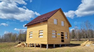 Дом из бруса 8 на 8 от Центра Домостроения. Планировка дома. Деревянный дом с мансардой в Сыктывкаре