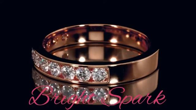Обручальное кольцо из розового золота с дорожкой Ida 0,66 карата от Bright Spark смотреть онлайн