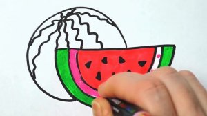 Bolalar uchun tarvuz rasmi|Watermelon drawing for kids|Рисование арбуза для детей