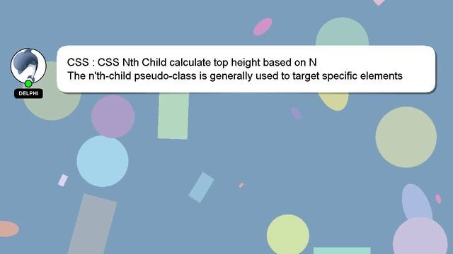 CSS : CSS Nth Child calculate top height based on N смотреть онлайн