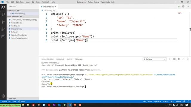Python Code: #07 Work with Dictionary in Python