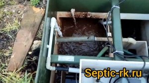 Ремонт септика Топас 8 в Щебетовка, Судак. Замена аэрационных элементов и улучшение мамут насоса.