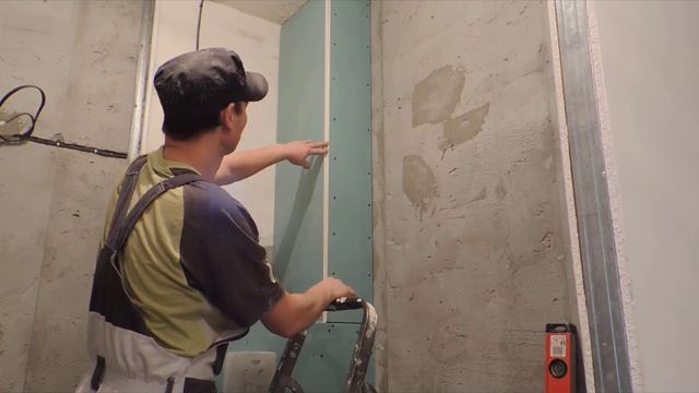 Сборка короба из гипсокартона в ванной комнате из двух видов профилей. смотреть онлайн