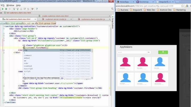 Bossable.com - MEAN Stack: 17 - Listing Customers with AngularJS & Bootstrap смотреть онлайн