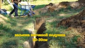 Ленточный заглубленный фундамент часть 1. Копаем канаву и отсыпаем подушку.mp4