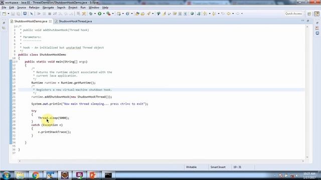 Java Runtime class (shutdown hook_V2) смотреть онлайн
