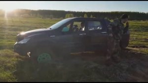 Трое в поле. Тест лебёдки в полях.  SsangYong actyon sports off-road.