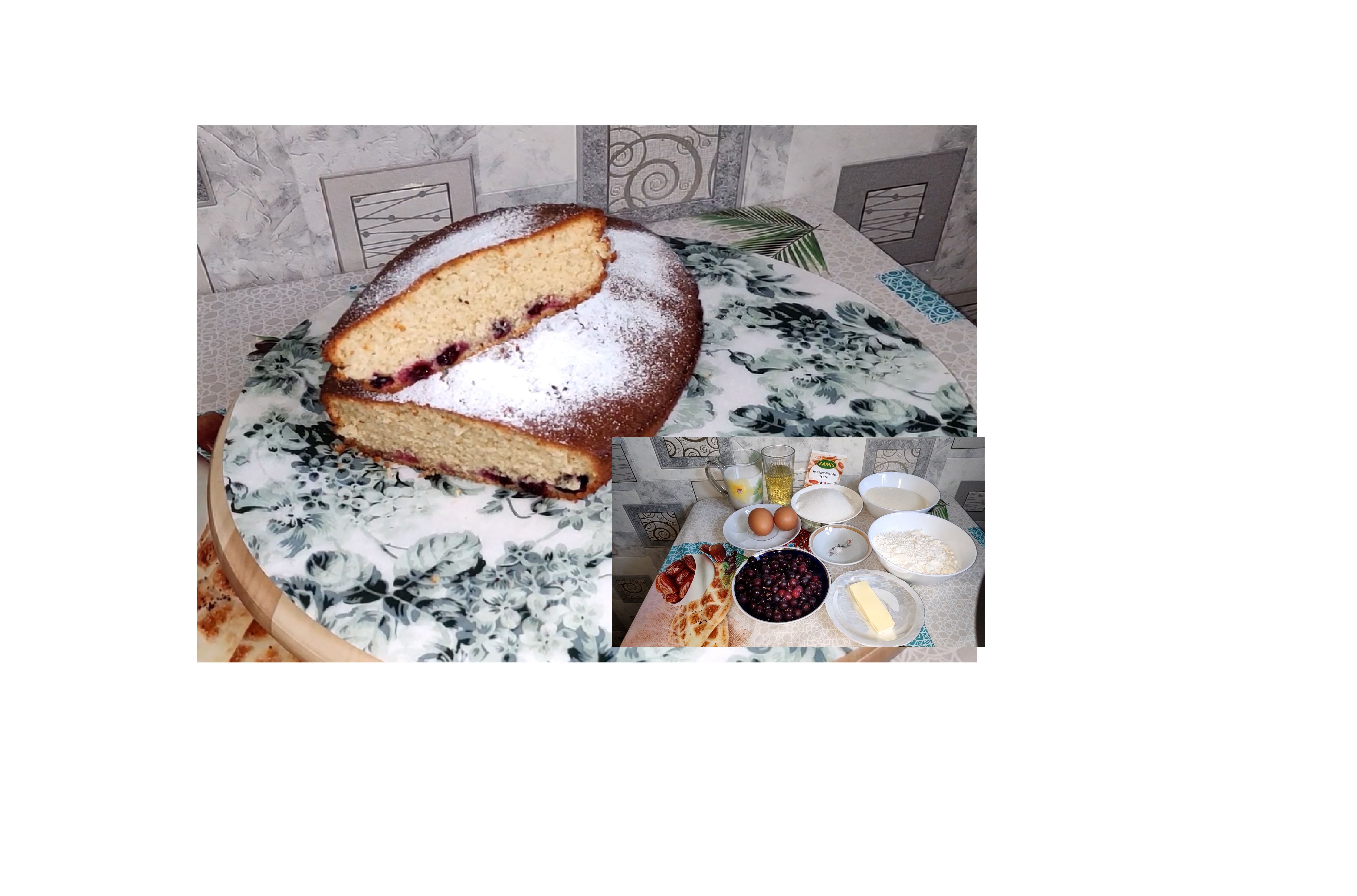 Манник на молоке с ягодами.  Быстро, вкусно, сытно, бюджетно .