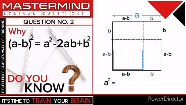 Why (a-b)2 = a2 - 2ab +b2 | MASTERMIND LOGICAL QUESTIONS #2