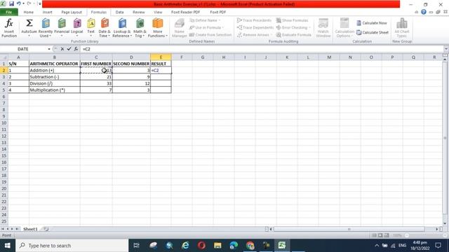 How To Perform Arithmetic Operations in Excel | microsoft office | office 365
