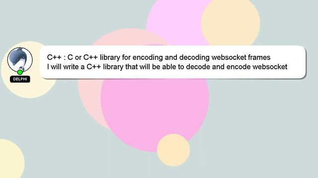 C++ : C or C++ library for encoding and decoding websocket frames смотреть онлайн