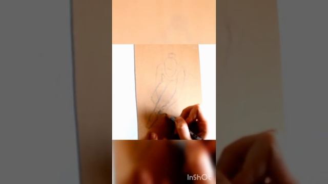 Балерина. Рисунок на крафт-бумаге смотреть онлайн