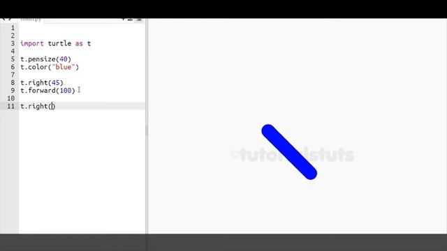 Drawing Alphabet Letter Y USING Python Turtle | Tutorials Tuts
