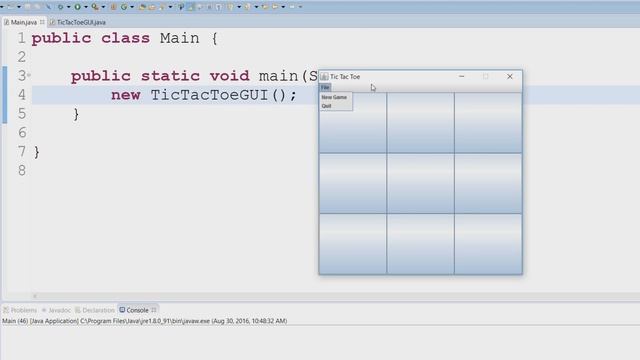 Tic Tac Toe GUI Project Part 5 (Java Swing) смотреть онлайн