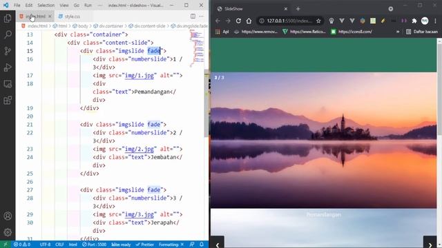 Membuat slider image dengan html dan css | Slider html css javascript responsive смотреть онлайн