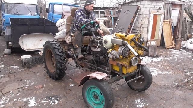 Первый Запуск Самодельного Трактора с Дизелем 2ДТ ! смотреть онлайн