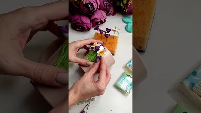 Кружка с цветами #cernit #polymerclay #tutorial #полимернаяглина