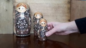 5 матрëшек с гармоничным сочетанием цветов//5 matryoshkas with harmonious combination of colours.