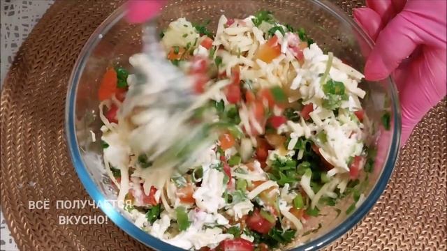 БИТЫЕ БАКЛАЖАНЫ ЗАПЕЧЁННЫЕ С СЫРОМ И ОВОЩАМИ смотреть онлайн