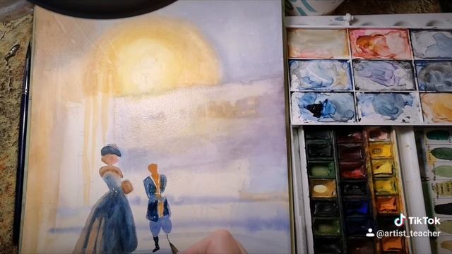 рисуем зимний Санкт- Петербург 19 века смотреть онлайн