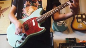 Fender Mustang Kurt Cobain Mods 1993 MG69 {NIRVANA RIFFS} Sonic Blue Tone Demo/Sound Test Duncan JB