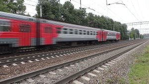 Электропоезд ЭД4М-0067 (ТЧ-7) пригородный поезд №6114 Перово - Голутвин.