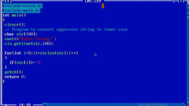 C++ Program to convert Uppercase string to lowercase смотреть онлайн