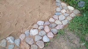 парковка своими руками из круглого камня