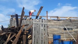 Строю односкатную крышу. Делаю обрешетку.