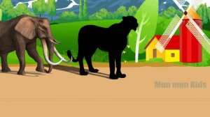 Nama dan  Suara Hewan di Kebun Binatang | Hewan Pencocokan Bayangan Salah Permainan Untuk Balita