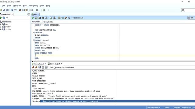 WHAT IS SQLCODE AND SQLERRM IN ORACLE PL/SQL смотреть онлайн