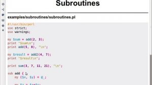 Beginner Perl Maven tutorial: 6.2 - defining subroutines