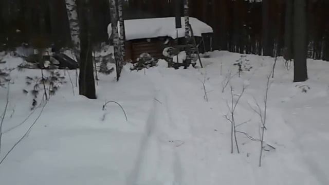 Декабрь 2014 года.В тайге у избушки. смотреть онлайн